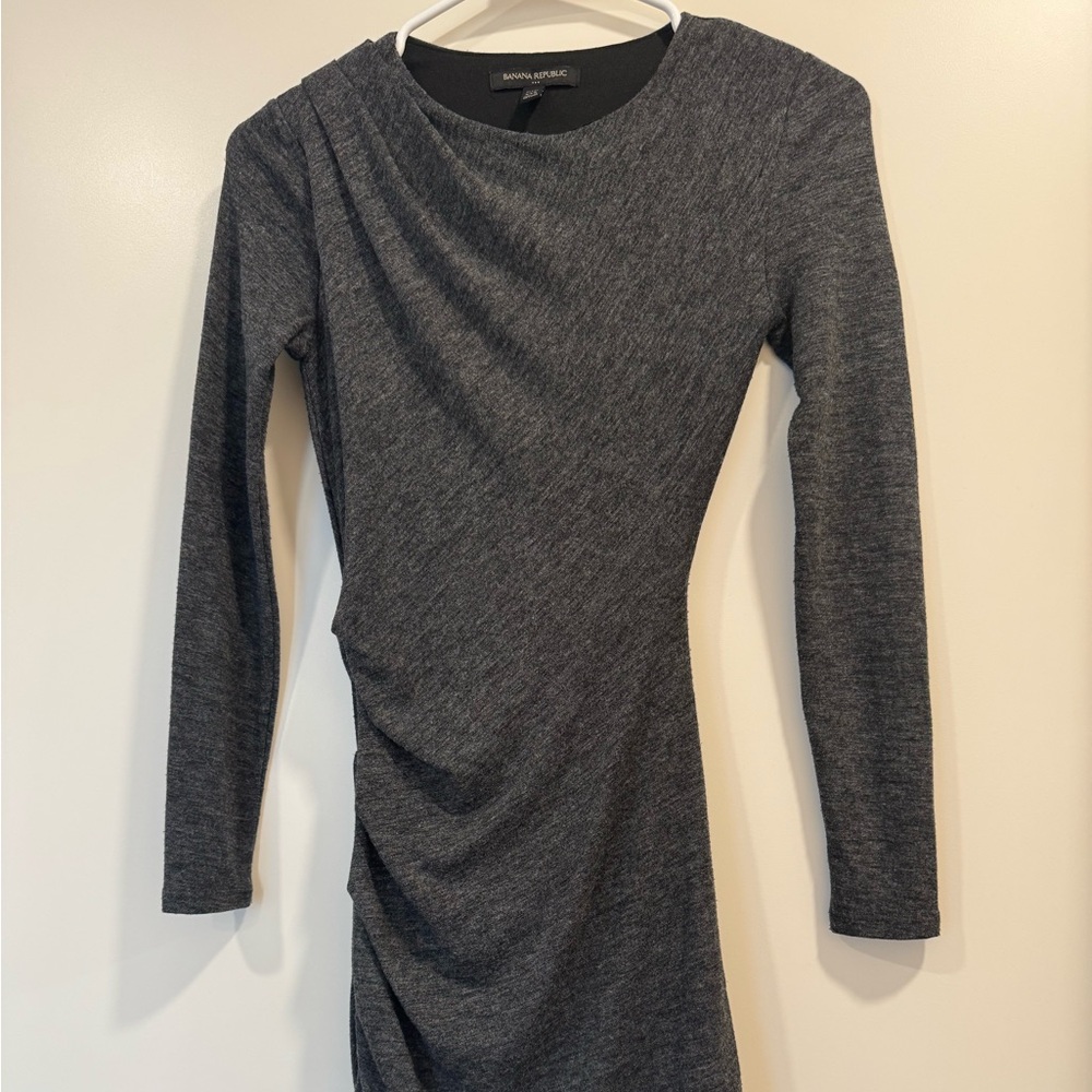 Banana Republic Charcoal Long Sleeve Dress